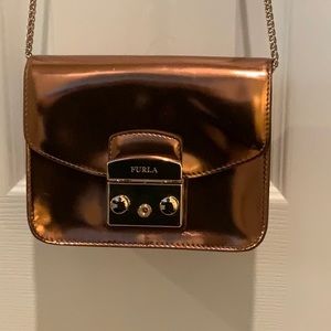 Bronze Furla crossbody handbag
